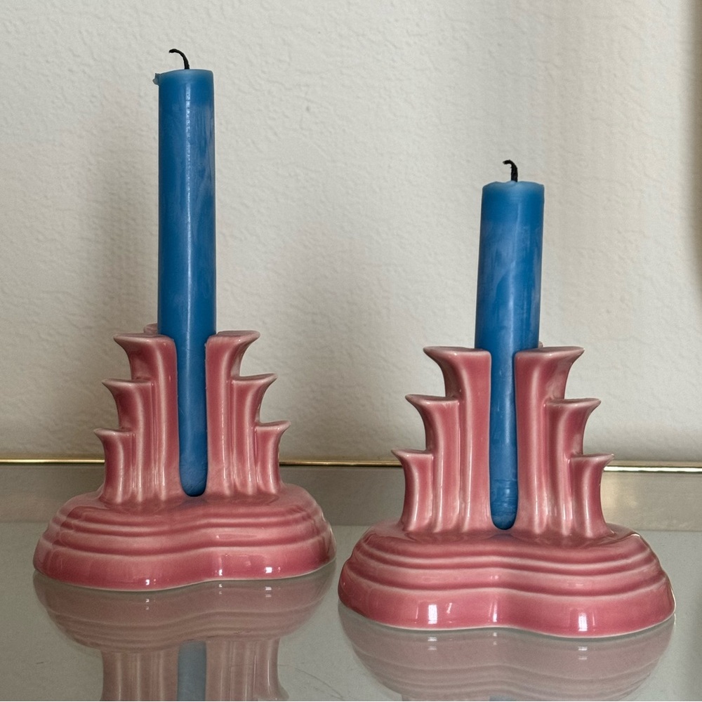 Vintage Fiesta candle stick holders